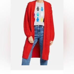 Lego for target collection textured Red Women's Sweater Cardigan